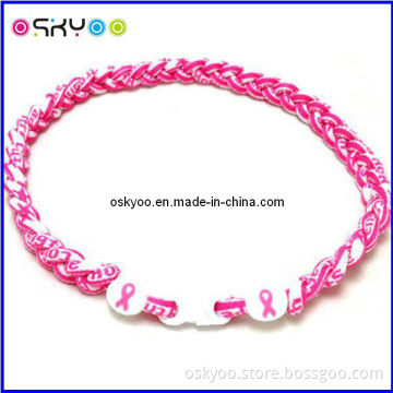Titanium Sport Ion Necklaces for Think Pink Breast Cancer Awareness